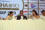 Anand Bhosle, Asha Bhosle, Sudesh Bhosale, Zanai Bhosle at the Press Conference for Asha@90 Live In Concert in Dubai on 8th August 2023